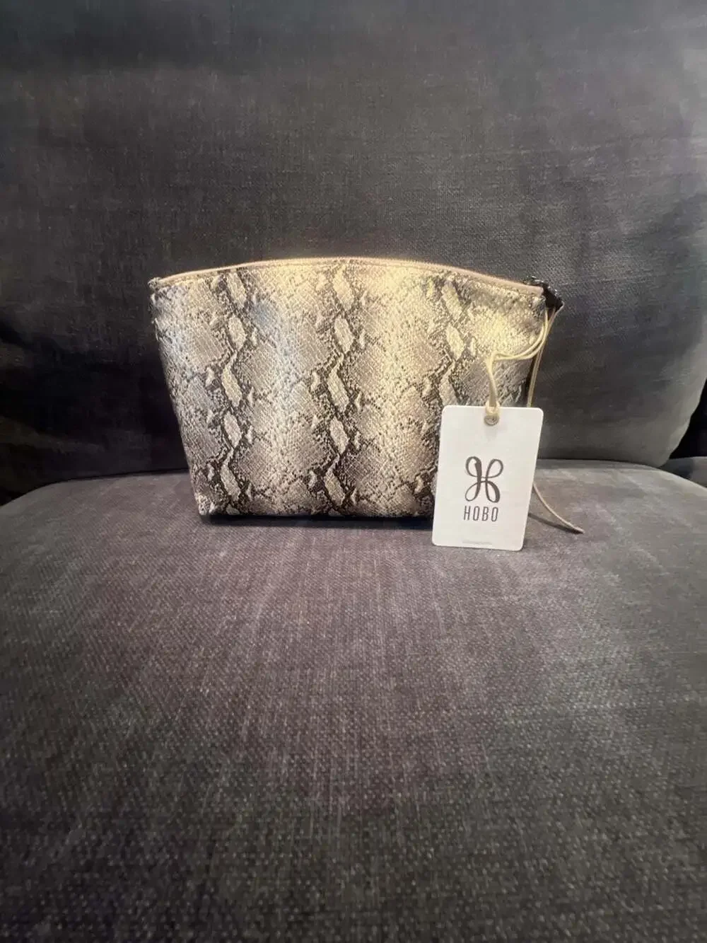 Hobo Collect Glam Snake Leather Pouch